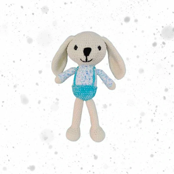 A Handmade Crocheted Happy Rabbit Toy